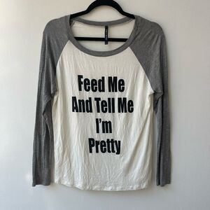 Triumph Women's White Long Sleeve Baseball T-Shirt Size Small